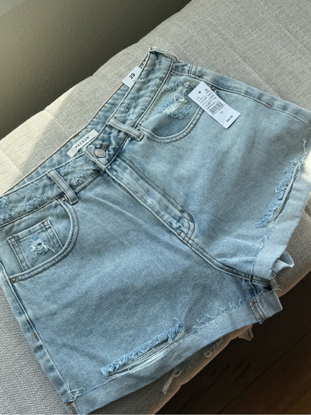 PacSun Light Wash Distressed Denim Jean Shorts